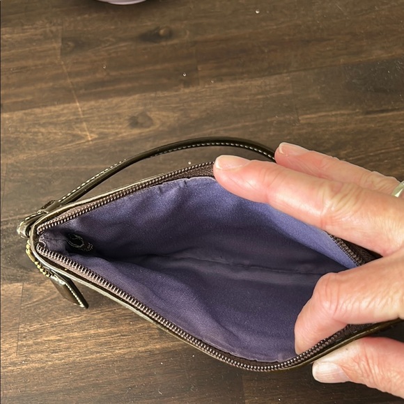 Patchwork Wristlet with Brown and Purple Accents - Picture 4 of 5